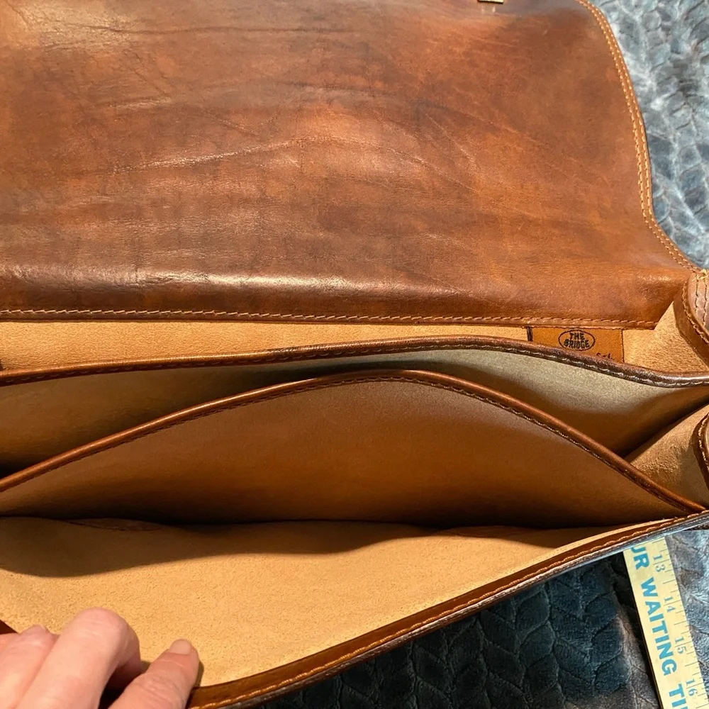 The bridge brown leather laptop satchel. EUC